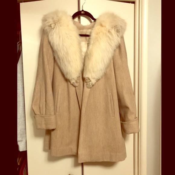 Fur collar swing coat - Picture 1 of 4